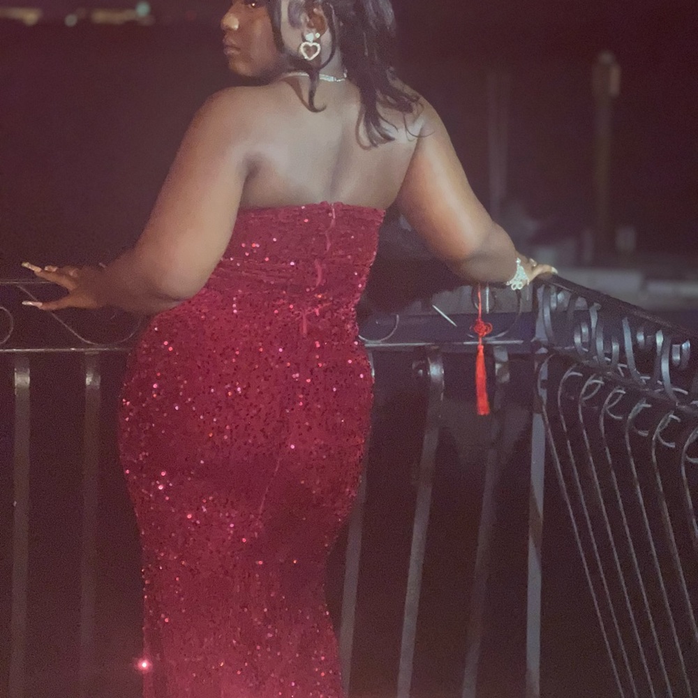 Red Wine Sequined Dress
